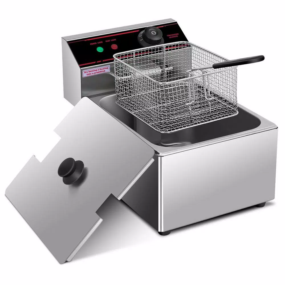Costway 6.3 Qt. Stainless Steel Commercial Electric Deep Fryer, 2500W Silver
