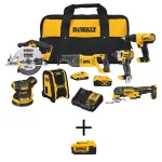 DEWALT 20V MAX Cordless 7-Tool Combo Kit with 4.0Ah and 2.0Ah Batteries thumbnail 1