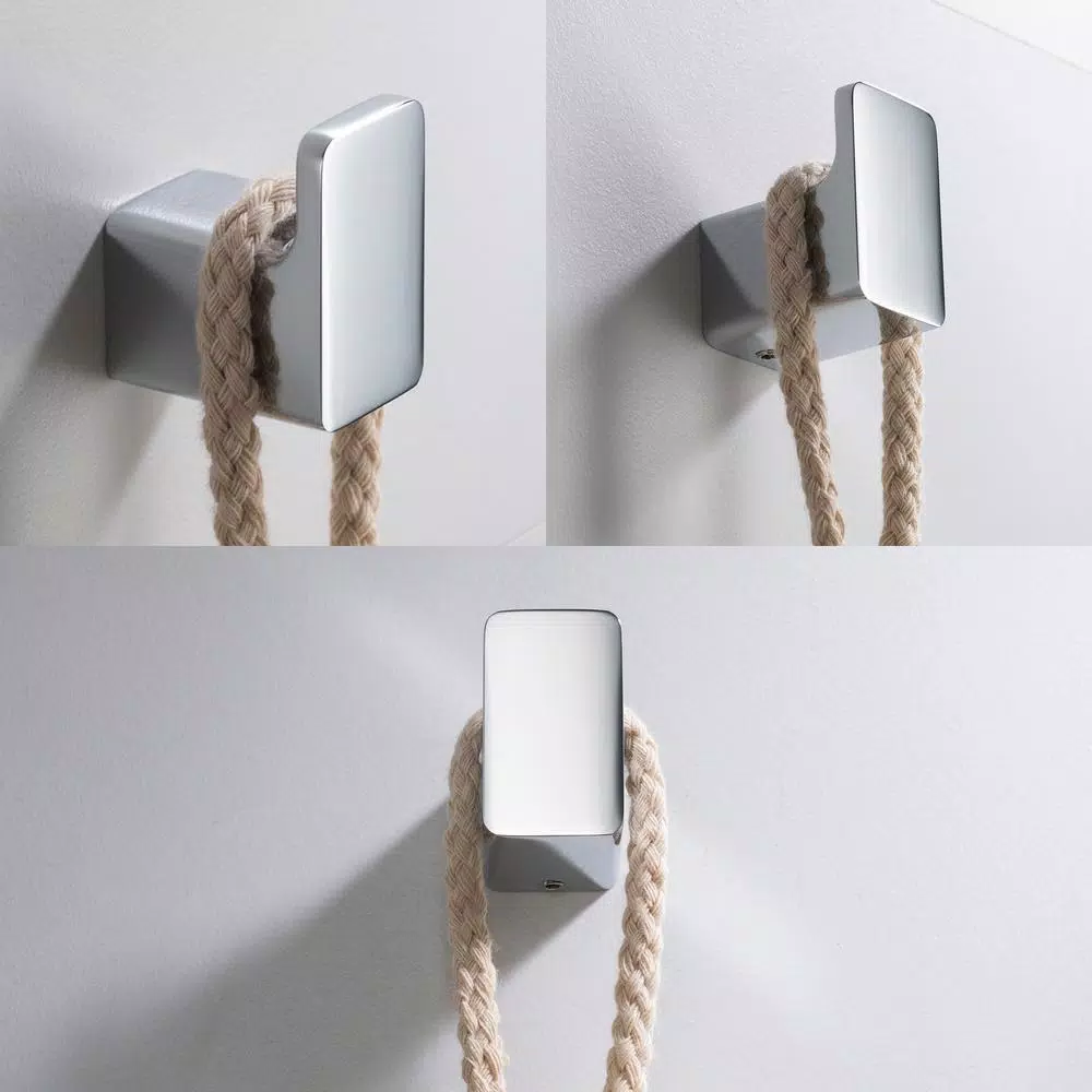 KRAUS Stelios Chrome Bathroom Robe and Towel Hook, Solid Brass