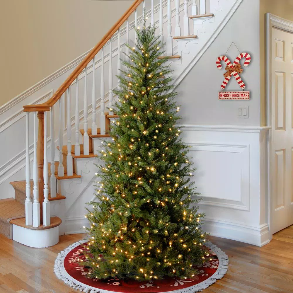 National Tree Company 7.5 ft. Dunhill Slim Fir Artificial Christmas Tree with 600 Clear Warm Lights
