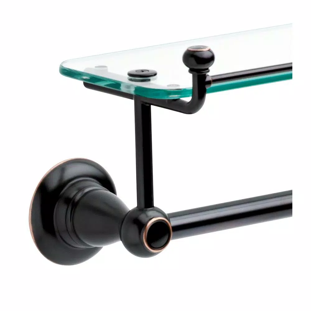 Delta Porter 18 in. Towel Bar with Glass Shelf, Oil Rubbed Bronze
