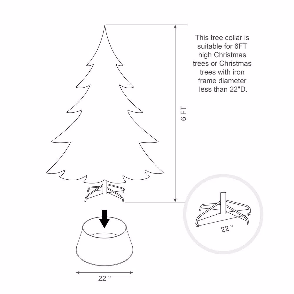 Glitzhome 22 in. Galvanized Metal Tree Collar - Rustic Christmas Tree Base Decor