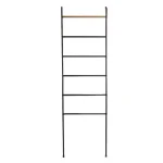 Mind Reader 6-Bar Freestanding Towel Rack, Black Metal Bathroom Towel Stand thumbnail 4