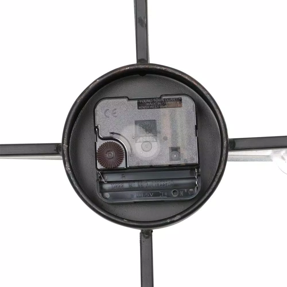 Utopia Alley Manhattan Industrial 32" Oversized Wall Clock, Analog Quartz, Black Metal