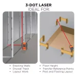 Johnson Self-Leveling 3-Dot Red Laser Level with Tripod Mount thumbnail 4