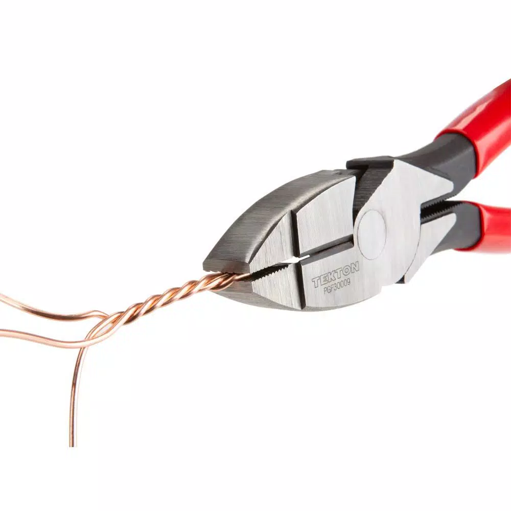 TEKTON 9-1/2 in. Lineman's Pliers with Induction-Hardened Side Cutters