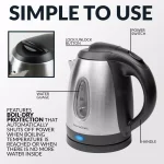 HomeCraft 1-Liter Stainless Steel Electric Kettle, 1500W Rapid Boil, 4-Cup Cordless Water Boiler thumbnail 6