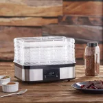 LEM 5-Tray Clear and Black Food Dehydrator with Digital Timer and Auto Shut-Off thumbnail 4