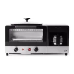 SPT 3-in-1 Breakfast Center 1450W Toaster Oven, Coffee Maker, and Griddle - Black and Stainless Steel thumbnail 1