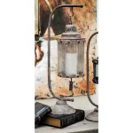 LITTON LANE 28 in. x 8 in. Iron Suspended Cage Candle Holder - Black Industrial Rustic Lantern thumbnail 1