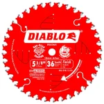 Diablo 5-3/8 in. 36-Tooth 10 mm Arbor Finish Trim Saw Blade for Cordless Saws thumbnail 1