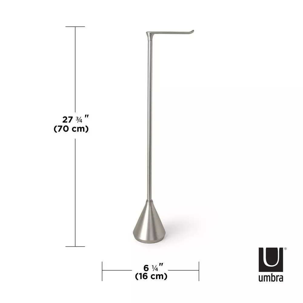 Umbra Pinnacle Freestanding Toilet Paper Holder, Brushed Nickel