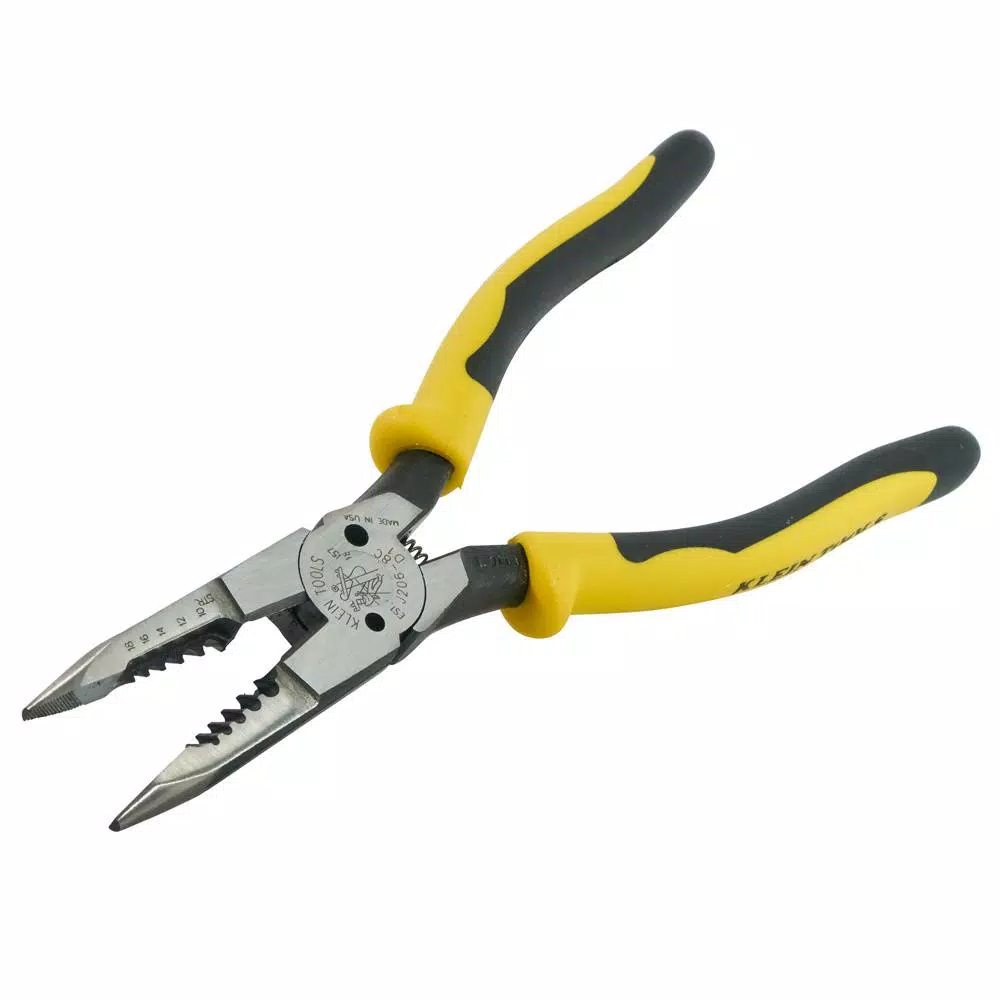 Klein Tools 8-3/8 in. All Purpose Long Nose Pliers with Spring and Wire Stripper