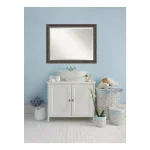 Amanti Art 45.5 in. W x 35.5 in. H Rustic Pine Framed Rectangular Beveled Edge Bathroom Vanity Mirror thumbnail 1