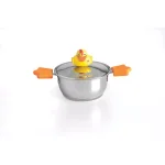 BergHOFF Sheriff Duck 1.1 qt. Stainless Steel Dutch Oven with Glass Lid, Silver thumbnail 1