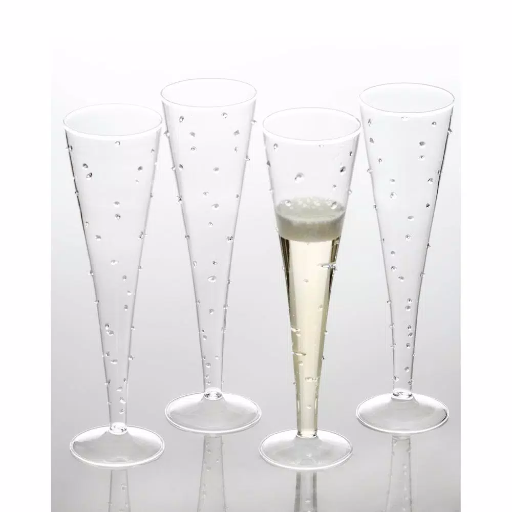 Abigails La Boheme Small Dot Pattern Champagne Flutes, Set of 4