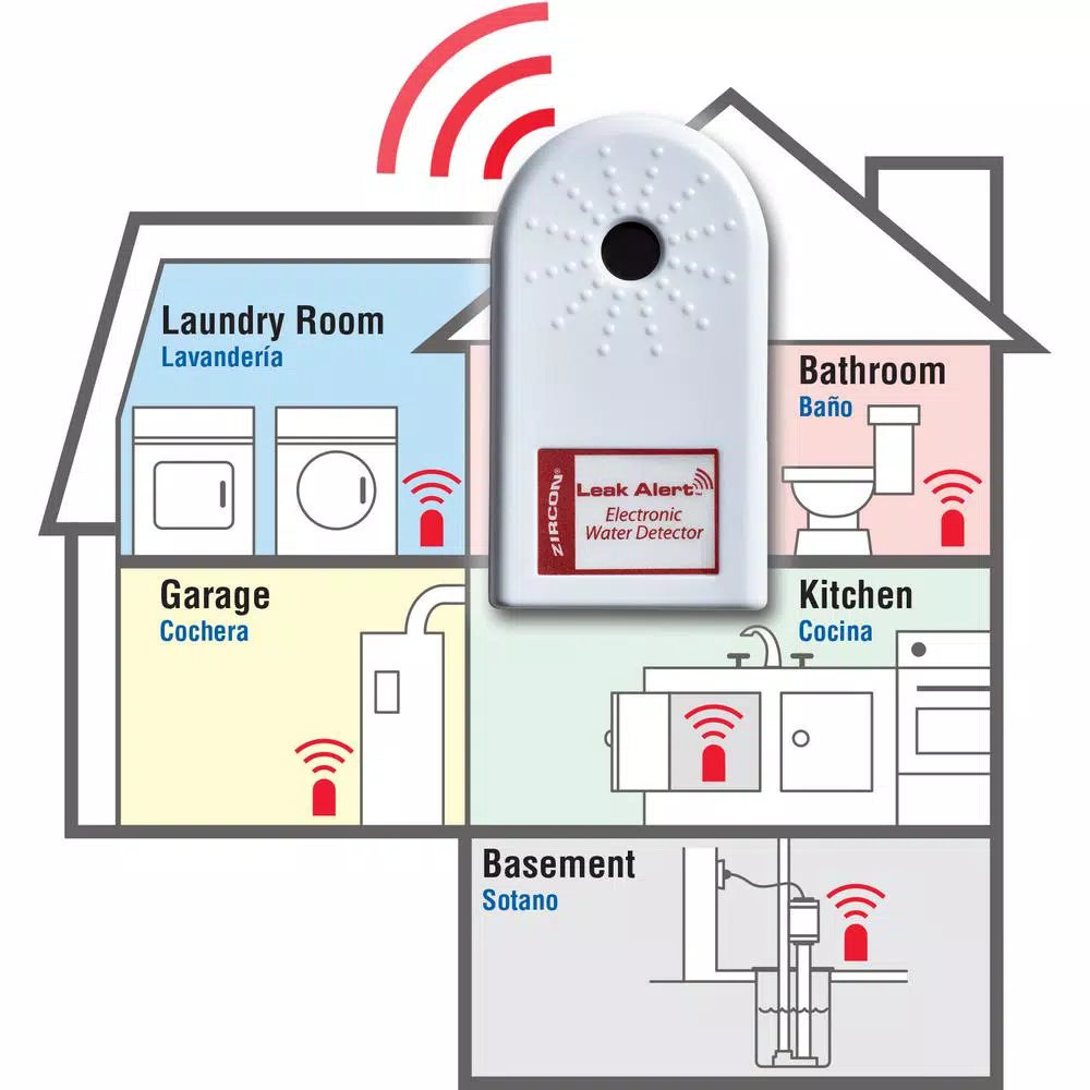 Zircon Leak Alert Electronic Water Leak Detector, 3-Pack Home Pack
