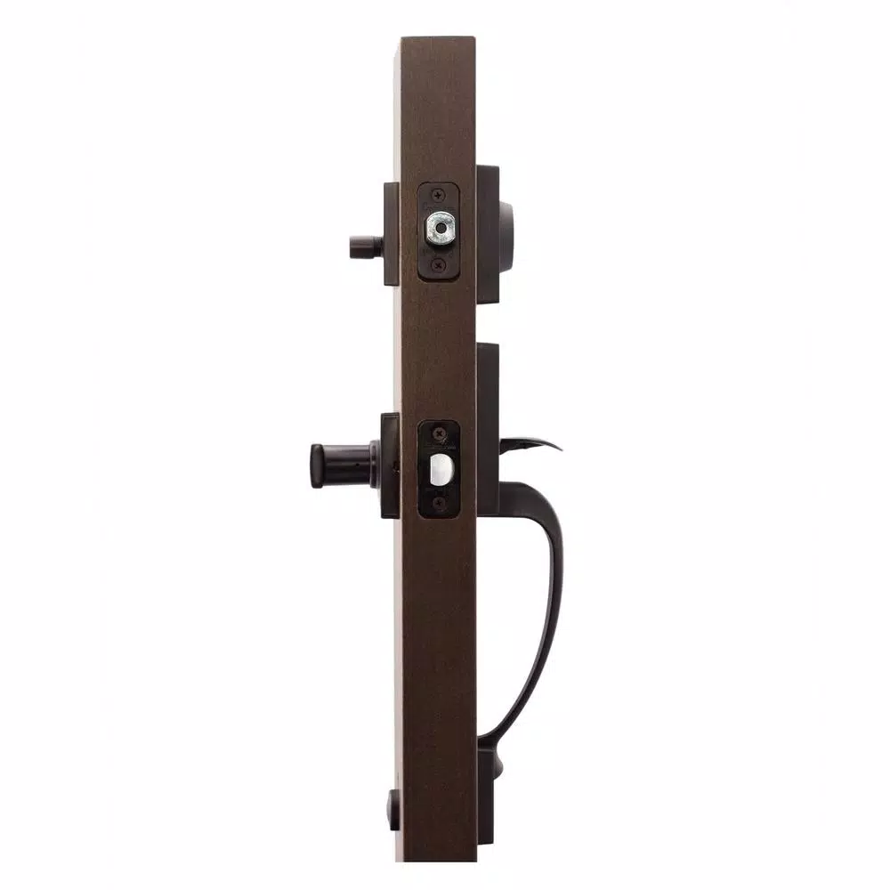 Copper Creek Craftsman Tuscan Bronze Front Door Handleset with Remi Lever Interior Trim