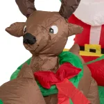 Glitzhome 7 ft. Lighted Inflatable Santa Sleigh with 2 Reindeer Holiday Decor thumbnail 4