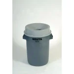 Rubbermaid Commercial Products Rubbermaid Brute 32 Gallon Grey Round Trash Can Funnel Top Lid thumbnail 2
