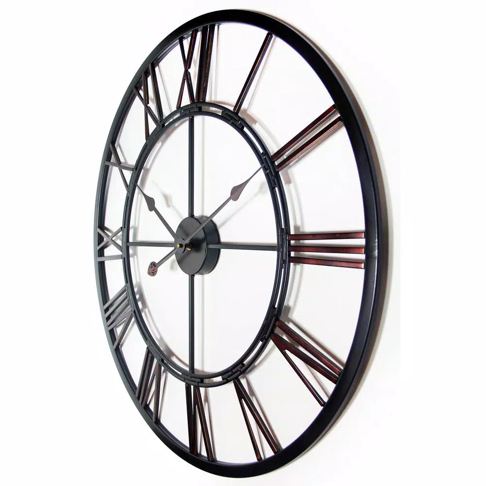 Infinity Instruments Metal Fusion 28 in. Round Metal Wall Clock - Black
