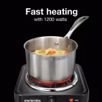 Proctor Silex 1200W Single Burner Stainless Steel Hot Plate, 5.5 in. Black thumbnail 5