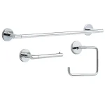 Delta Lyndall 3-Piece Chrome Bath Hardware Set: 24 in. Towel Bar, Towel Ring, and Toilet Paper Holder thumbnail 1