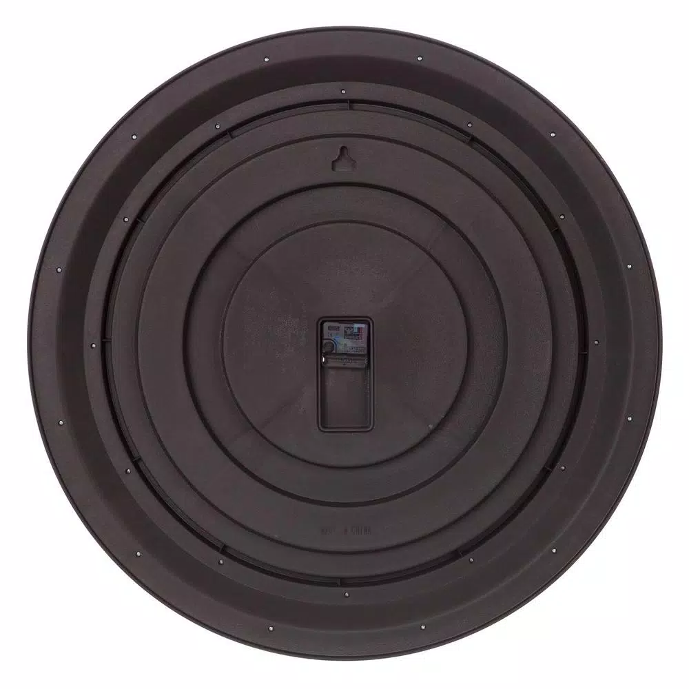Pinnacle 24 in. Washed Grey Woodgrain Round Wall Clock - Rustic Vintage Style