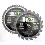 MIBRO 7-1/4 in. Carbide Circular Saw Blade 2-Pack - 20T & 40T Thin Kerf thumbnail 1