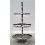 Heim Concept 3-Tier Silver Cake Stand with Crystal Chatons, 31.75 in. Height thumbnail 2