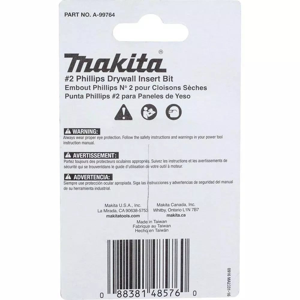 Makita ImpactX #2 Phillips 1 in. S2 Steel Impact Rated Drywall Insert Bits (25-Pack)