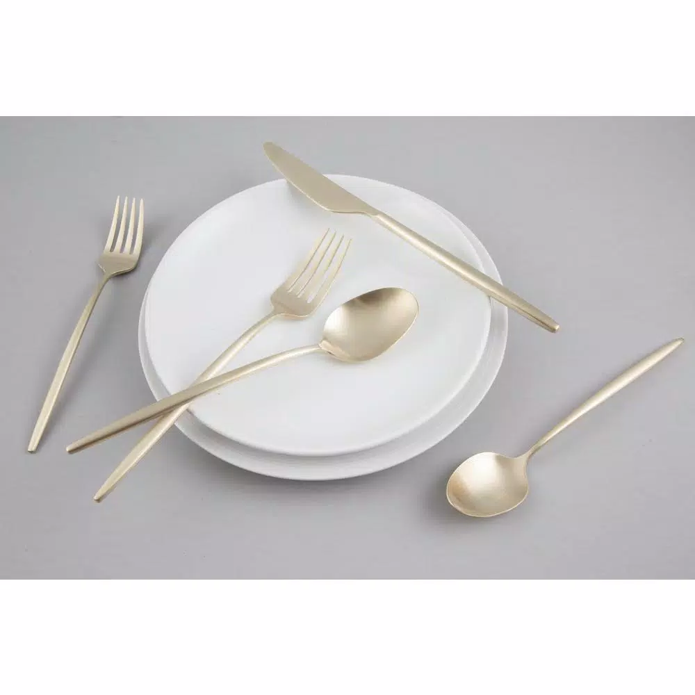 Cambridge Silversmiths Gaze Champagne Satin 20-Piece Flatware Set, Service for 4