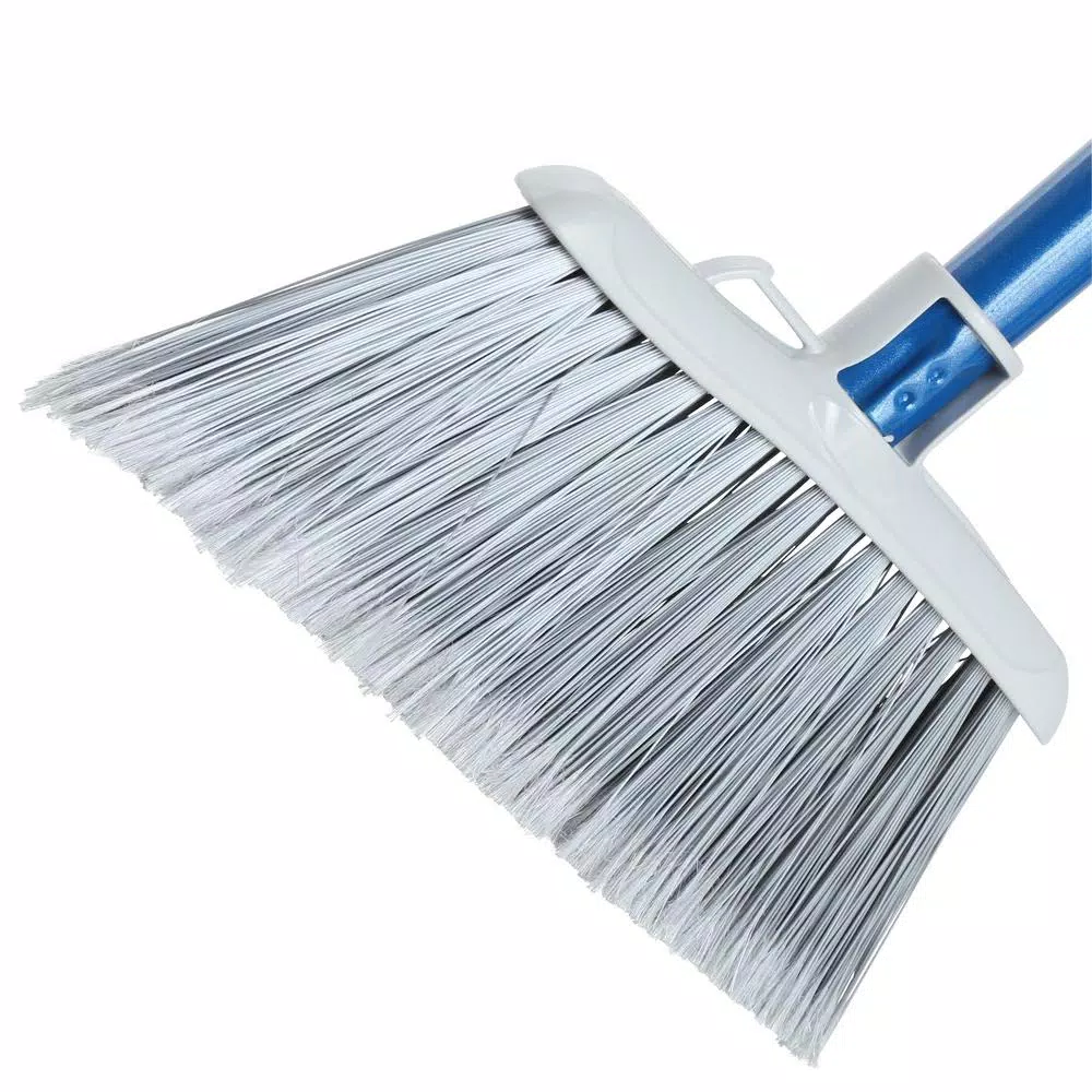 Quickie Stand and Store Lobby Broom and Dustpan Set, Blue