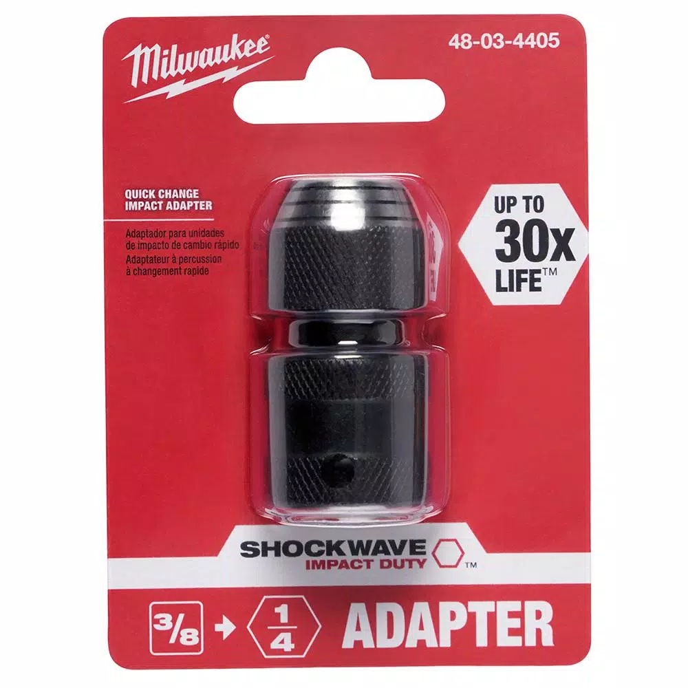 Milwaukee SHOCKWAVE 3/8 in. Square to 1/4 in. Hex Impact Adapter