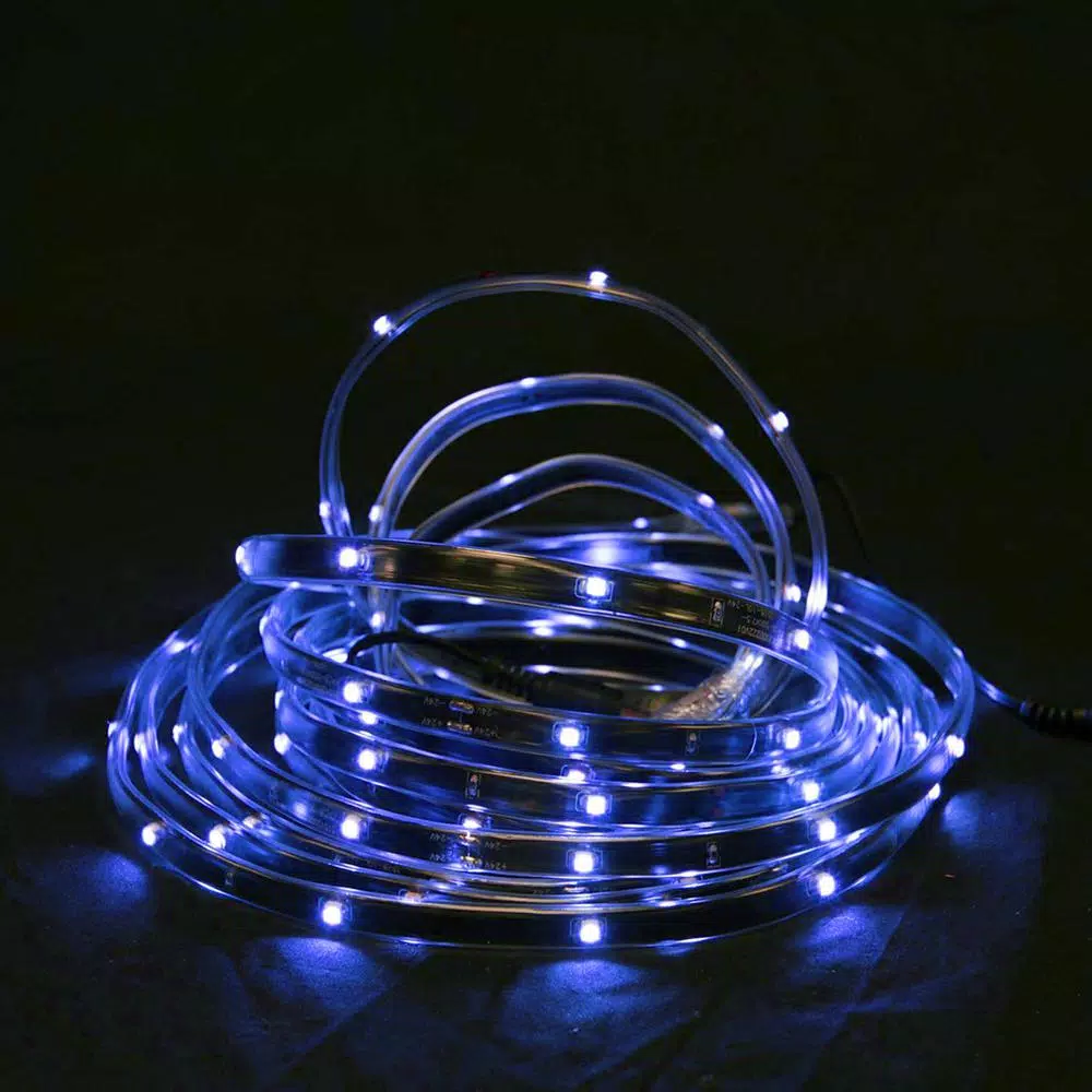 CC Christmas Decor 18 ft. Cobalt Blue LED Outdoor Christmas Linear Tape Lighting, 72 Lights, Black Finish