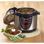 IMUSA 5 Qt. Electric Pressure Cooker, Silver and Red with Digital Display thumbnail 2