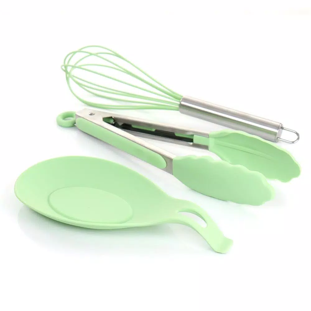 MegaChef 12-Piece Mint Green Silicone Kitchen Utensil Set