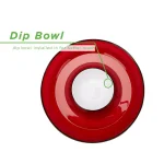 Mind Reader Red Acrylic Chip and Dip Bowl Set, 13-Inch Round Snack Serving Tray thumbnail 2
