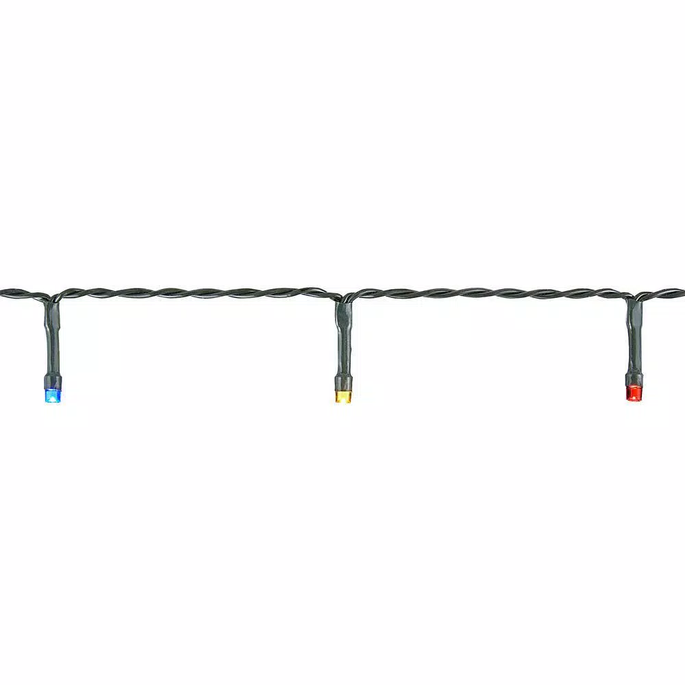 Home Accents Holiday 26 ft. 100-Light Multicolor LED Battery-Operated String Lights with Timer, 8 Functions