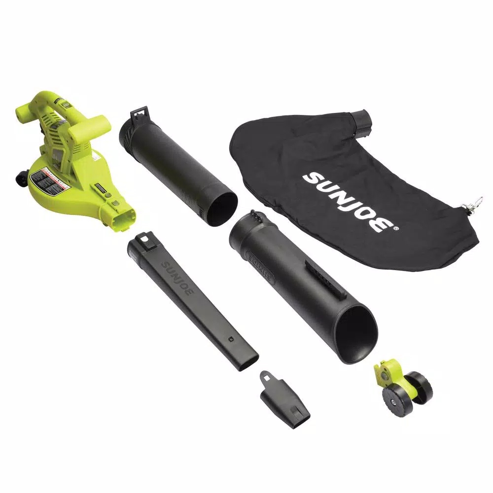 Sun Joe SBJ605E 3-in-1 Electric Handheld Blower, Vacuum, and Mulcher, 14 Amp, 250 MPH, 440 CFM