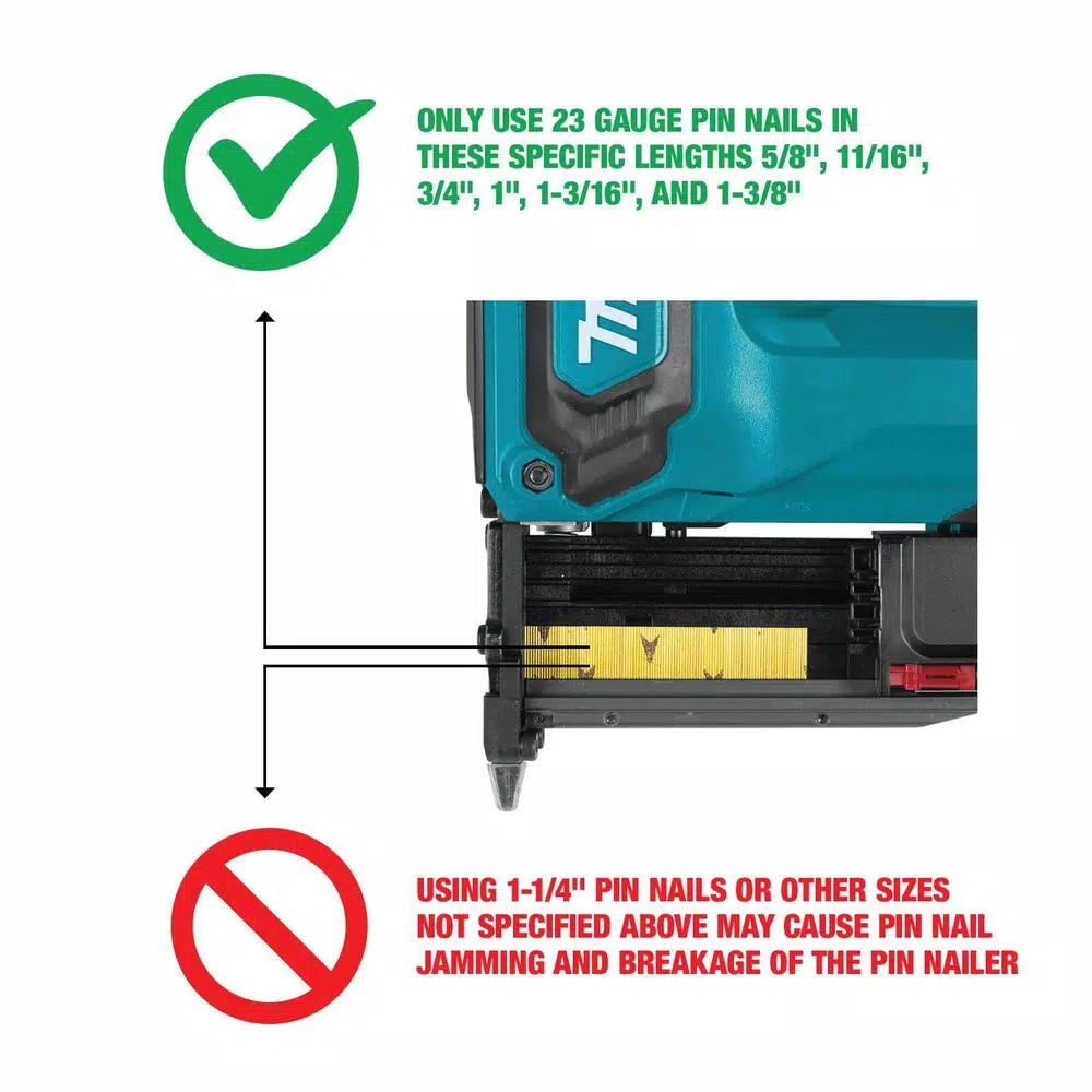 Makita 18V LXT Cordless 23-Gauge Pin Nailer (Tool Only) - XTP02Z