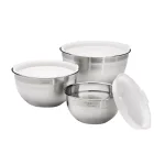 Cuisinart 3-Piece Stainless Steel Mixing Bowl Set with Lids thumbnail 1