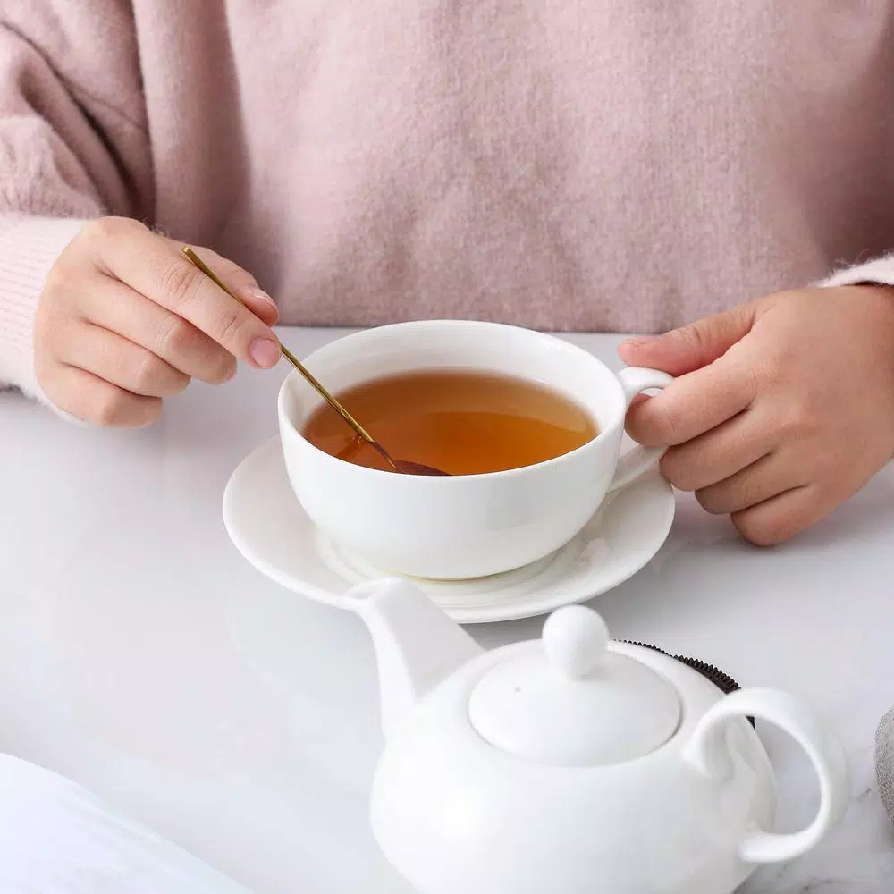 MALACASA White Porcelain Tea for One Set - 3 Piece Teapot, Teacup and Saucer Set