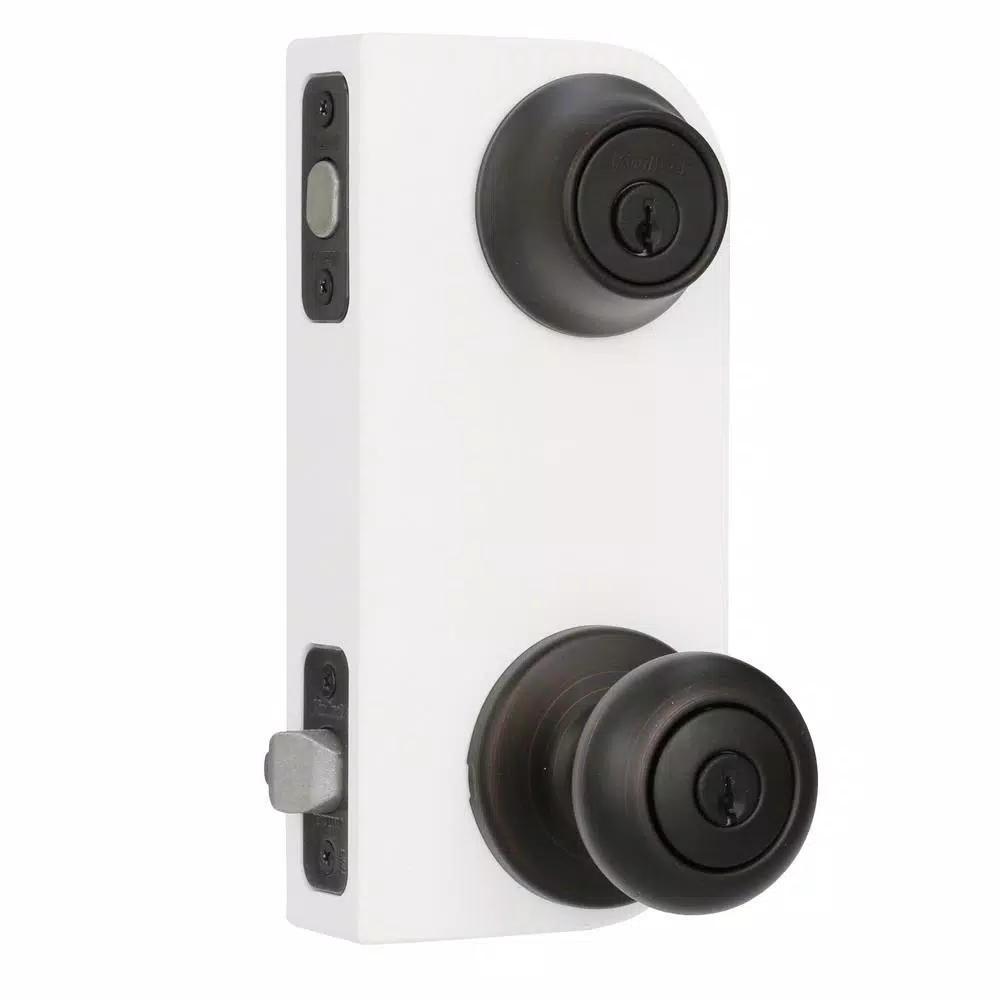 Kwikset Cove Venetian Bronze Exterior Entry Door Knob and Single Cylinder Deadbolt Combo Pack