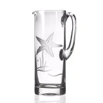 Rolf Glass Starfish 35 oz. Clear Glass Pitcher with Coastal Motif thumbnail 1