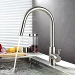 Vanity Art 16.7 in. Single-Handle Pull-Down Kitchen Faucet, Brushed Nickel thumbnail 2