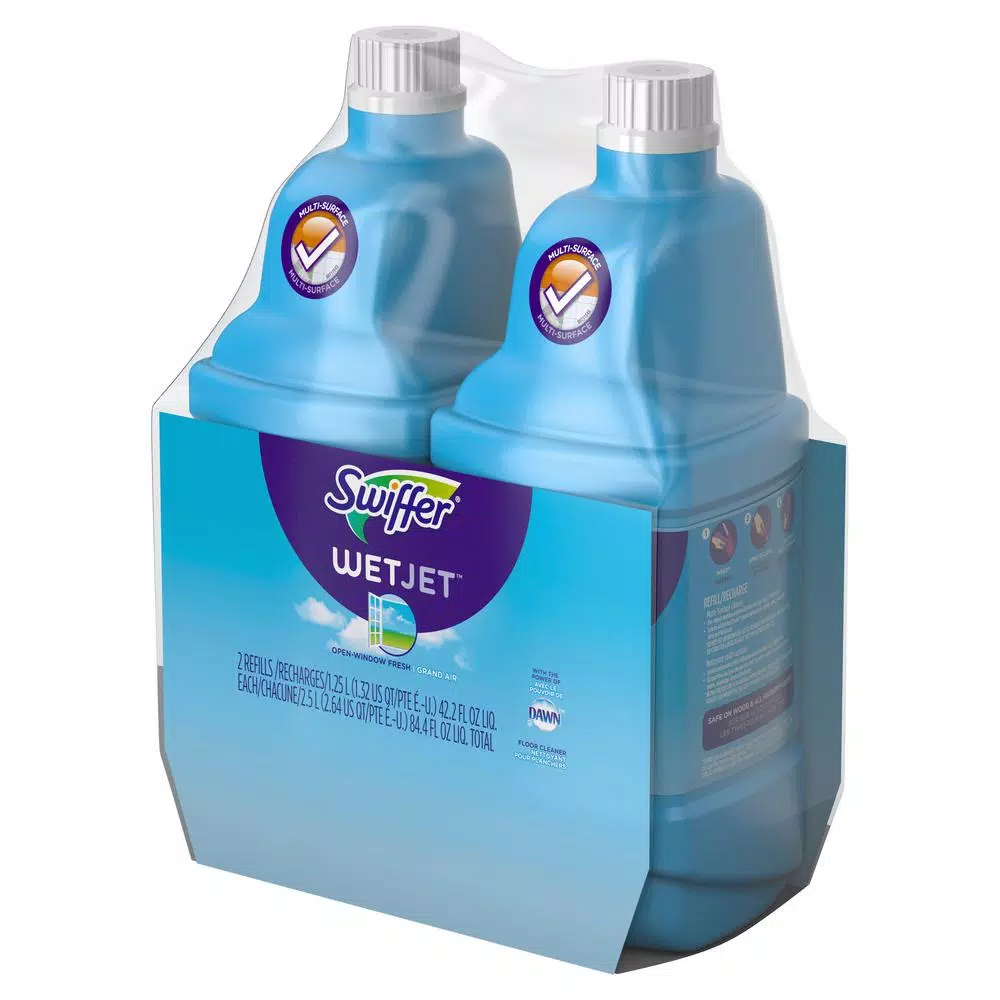 Swiffer WetJet Multi-Purpose Floor Cleaner Refill, Open Window Fresh Scent, 42 oz (2-Pack)