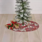 VHC Brands Peyton 21 in. Tomato Red Traditional Christmas Mini Tree Skirt thumbnail 3