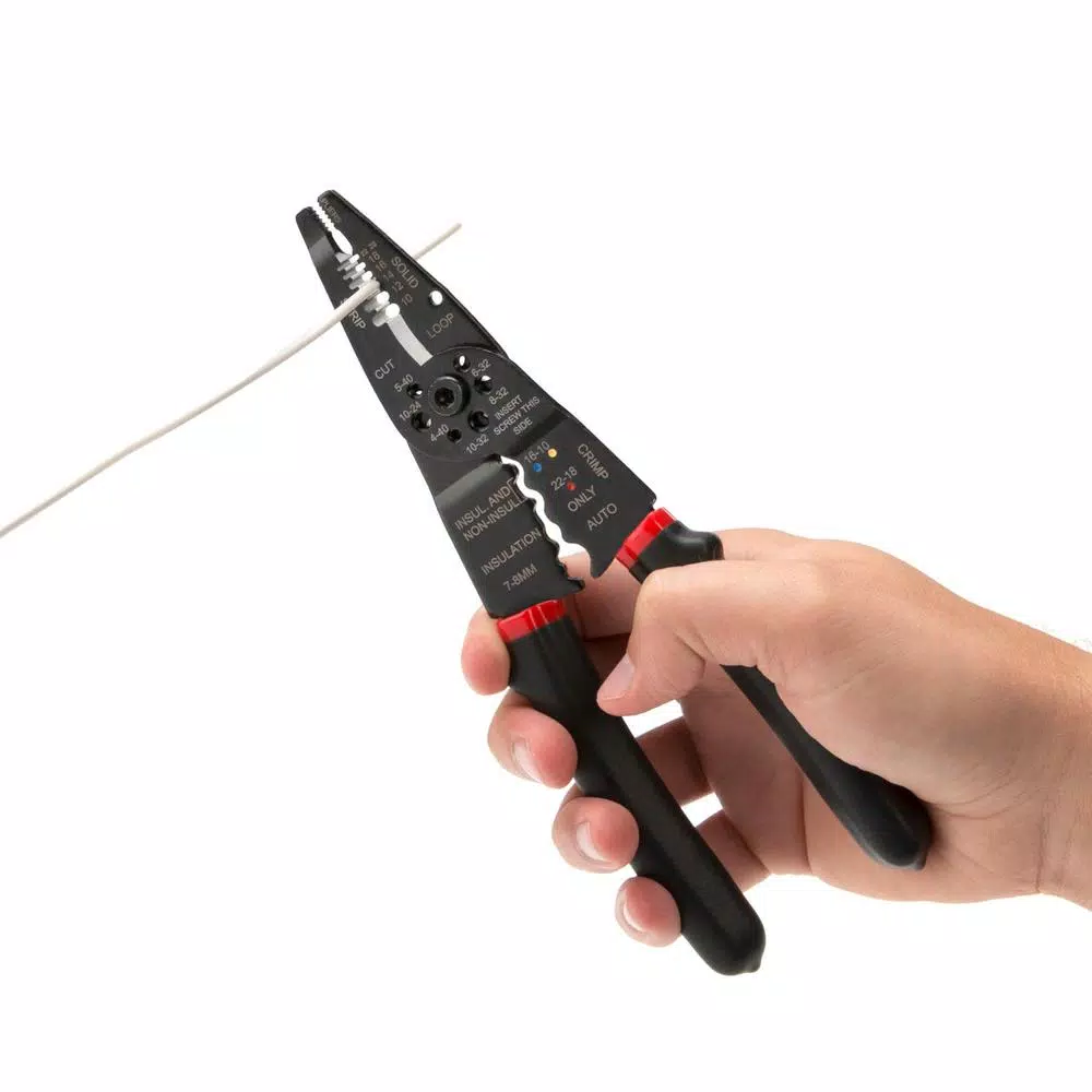 Steelman 41874 8 in. Universal Wire Stripper, Cutter, and Crimper