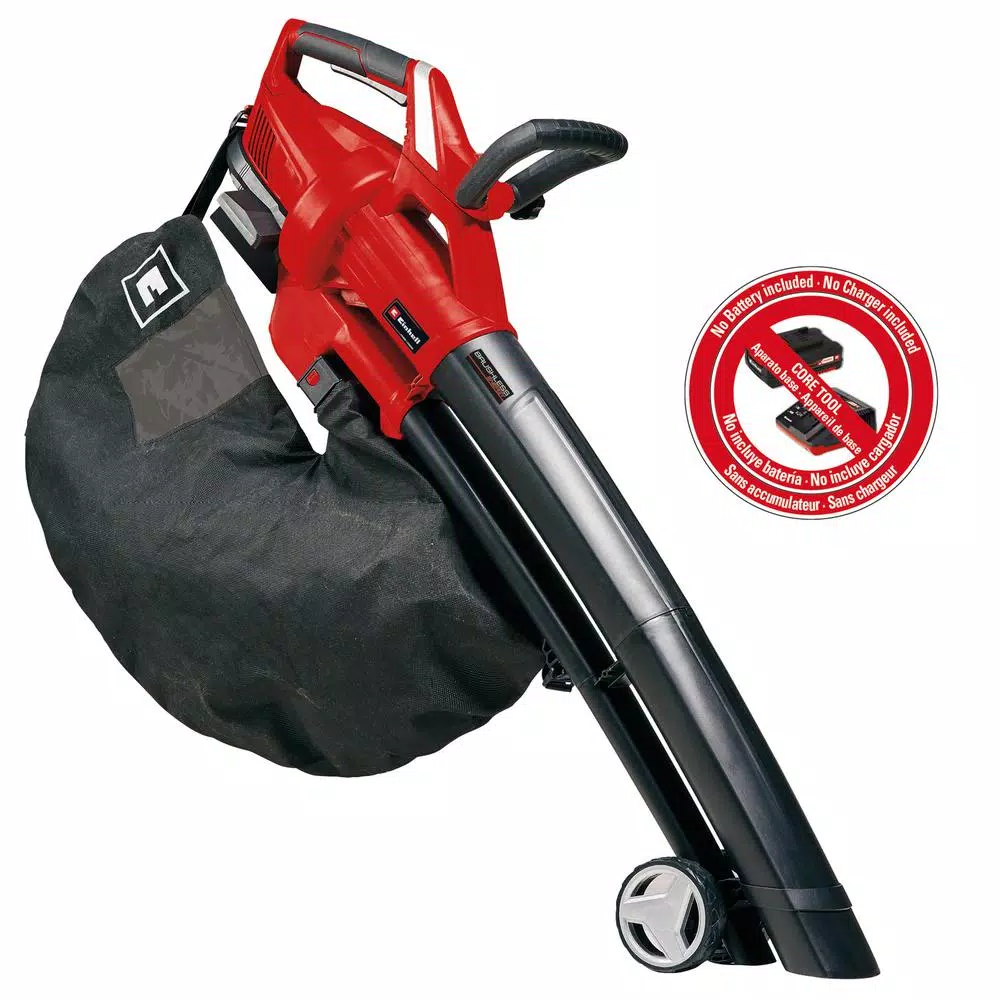 Einhell PXC 36V Cordless Brushless Leaf Blower and Vacuum with Debris Bag, 130 MPH, 430 CFM